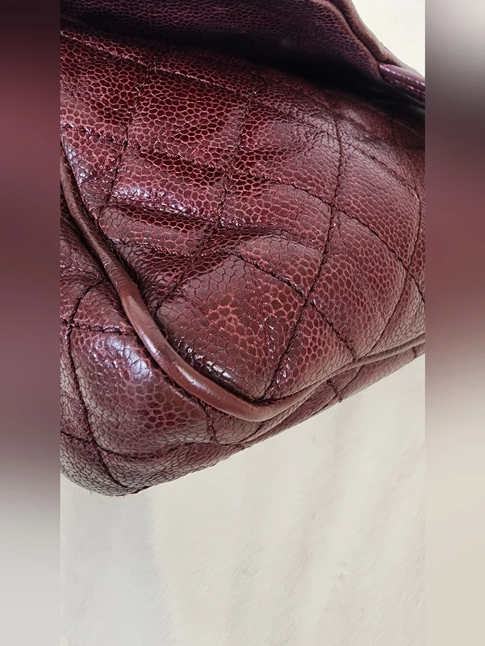 Chanel Shiva 2013-2014 Medium Calfskin. Exterior Has Paint Touch Ups.
